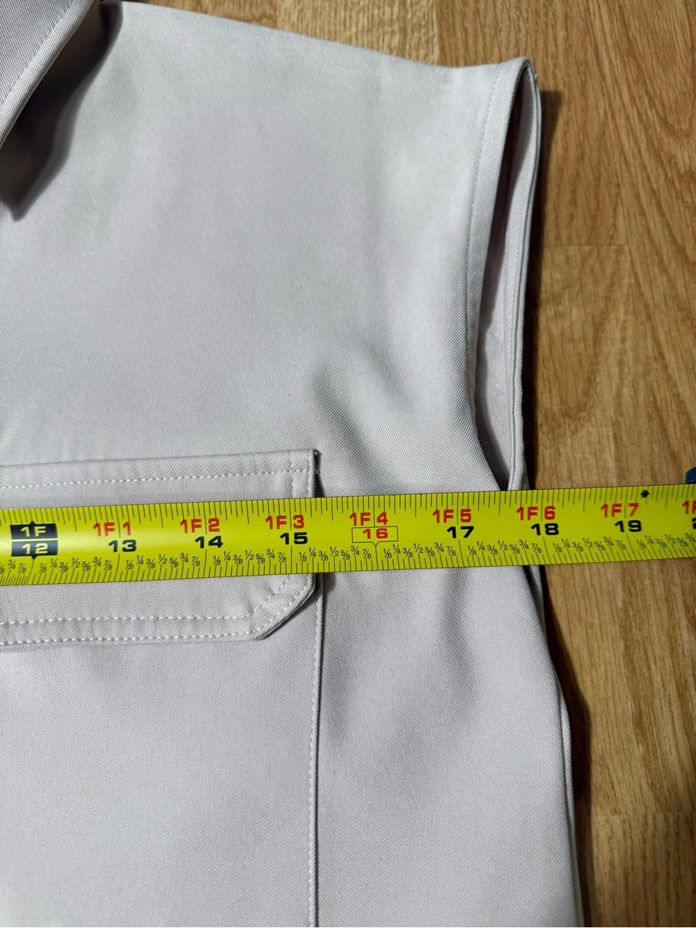 Sleeveless Pocket Shirt & Tailored Pants Set - Light Beige - Size S